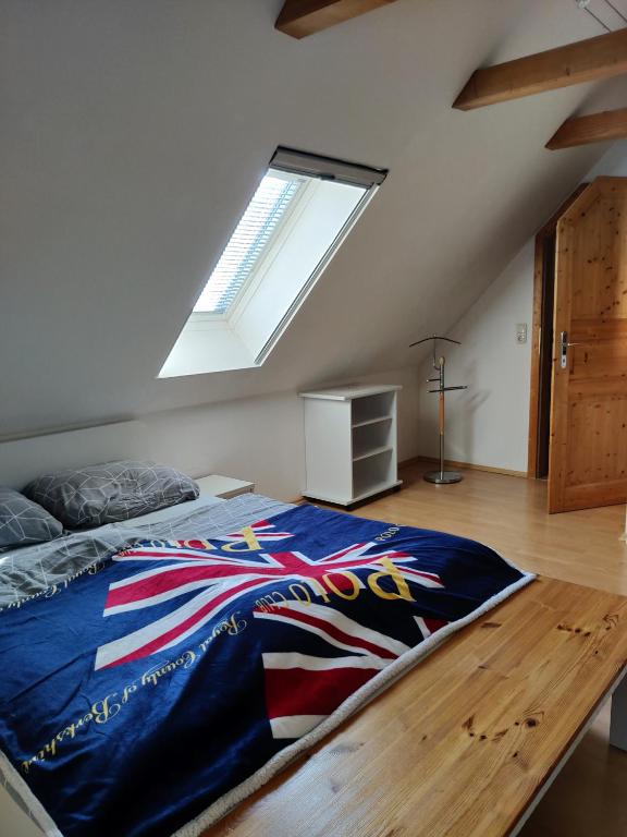 Postel nebo postele na pokoji v ubytování Ferienhaus Am Bach