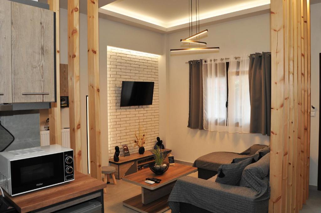TV a/nebo společenská místnost v ubytování Meteora's unique gem