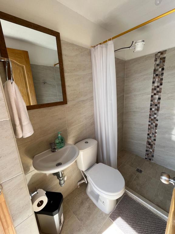 Koupelna v ubytování Casa Blanca Hostal