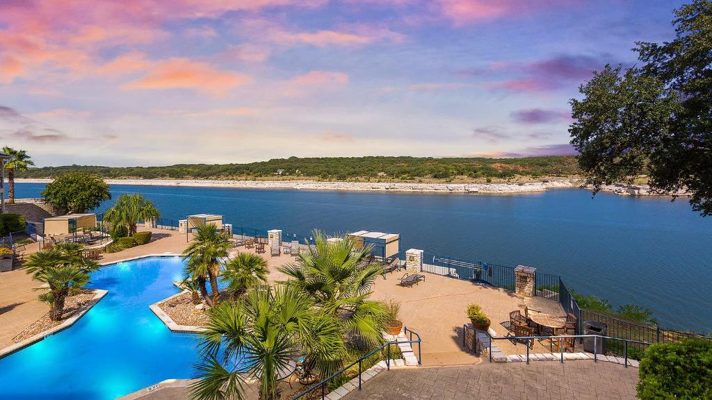 a view of a large body of water at Lake Travis Stunning Waterfront, Sunset & Pool Views, Pet Friendly, Boat Ramp, Lago Vista, Texas in Lago Vista