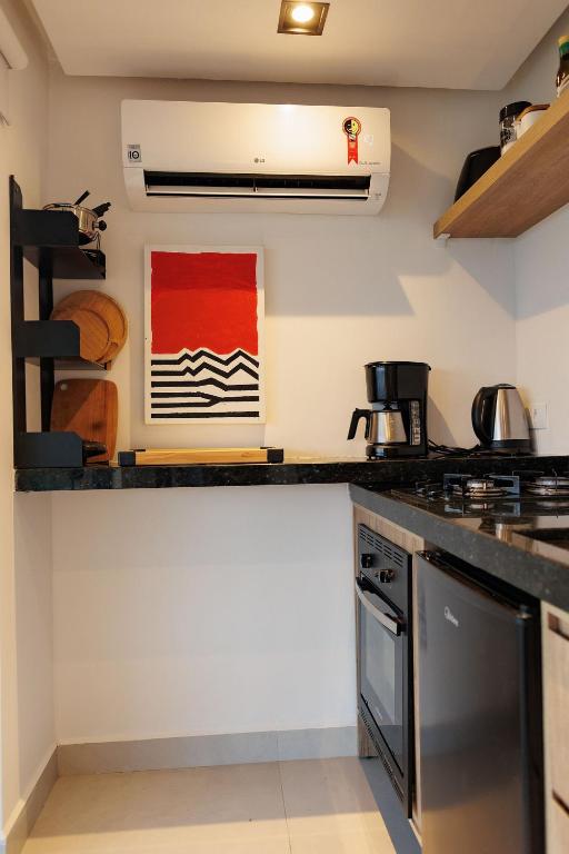 Kuchyň nebo kuchyňský kout v ubytování Reserva Cabanas