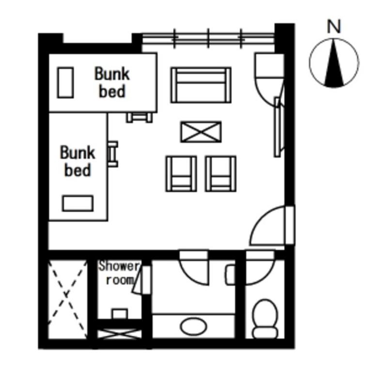 ALPHABED INN Takamatsuekimae - Habitación Cuádruple