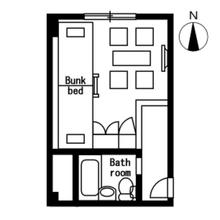 ALPHABED INN Takamatsuekimae - Habitación Cuádruple