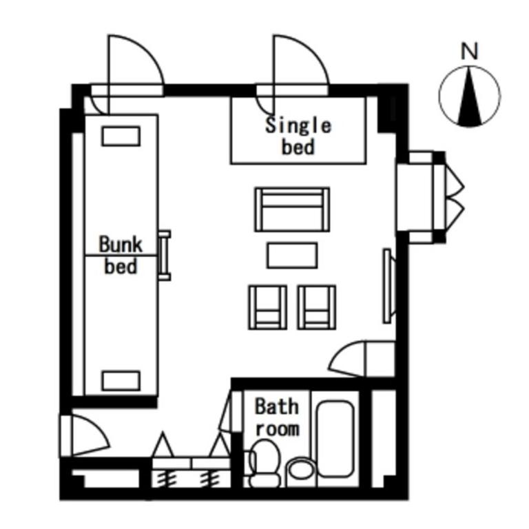 ALPHABED INN Takamatsuekimae - Habitación Familiar