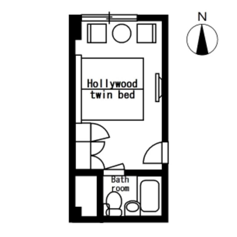 ALPHABED INN Takamatsuekimae - Habitación Gemela Estándar