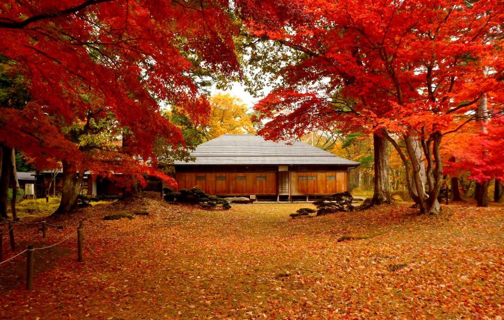 Zahrada ubytování Urabandai Lake Resort Goshiki no Mori