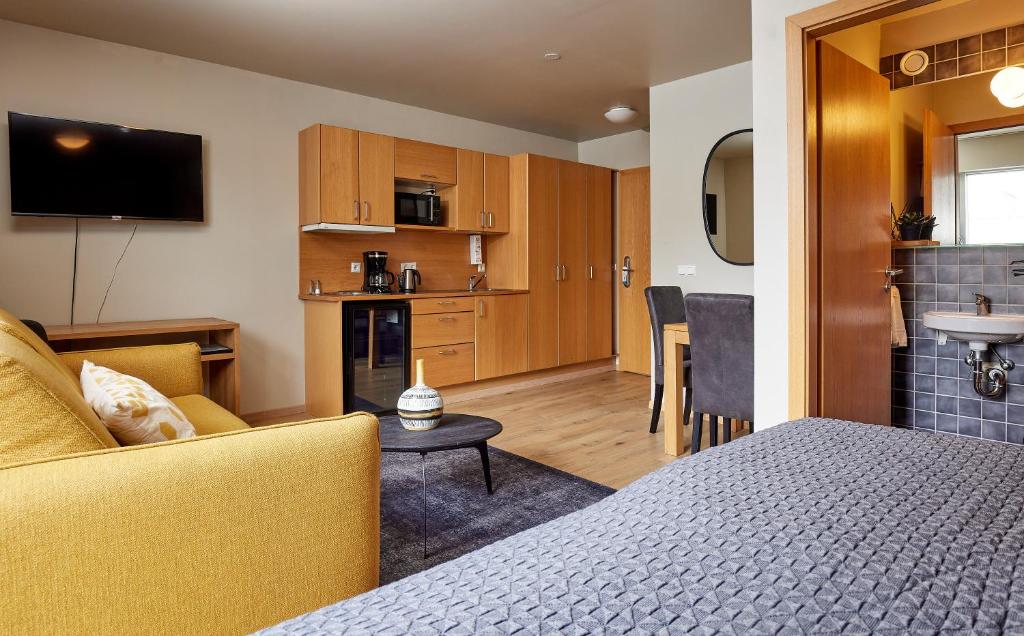Kuchyň nebo kuchyňský kout v ubytování Hotel Frón