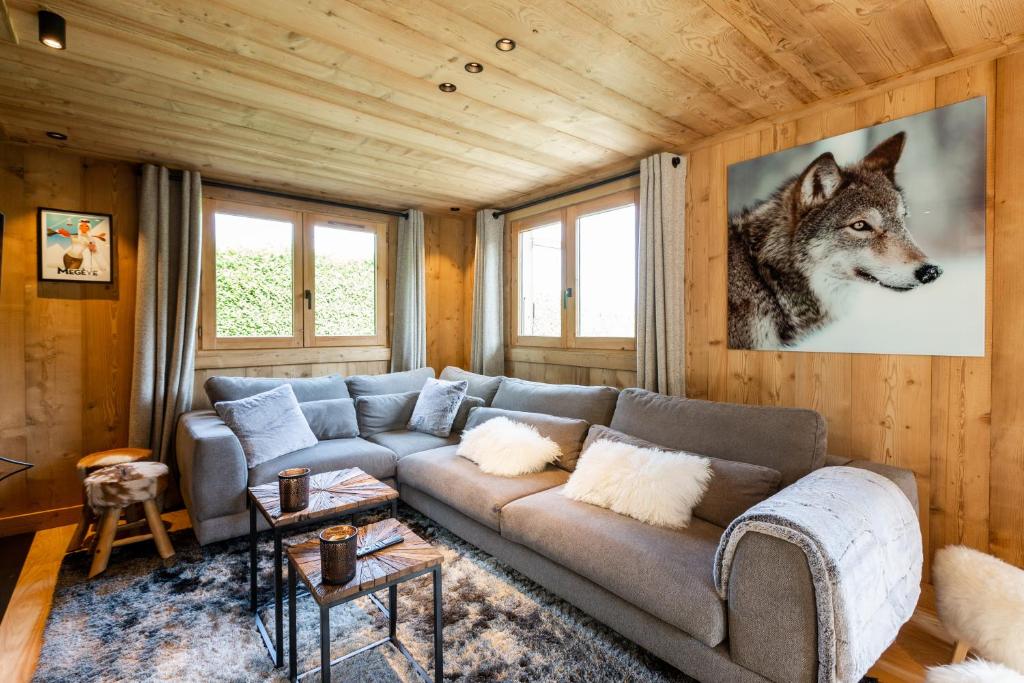 Posezení v ubytování Megève - Chalet Miage
