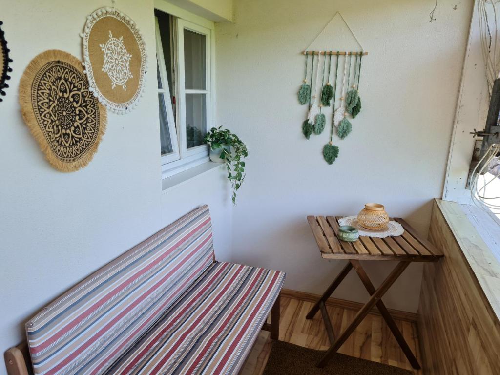 Posezení v ubytování Ferienwohnung Waldfrieden
