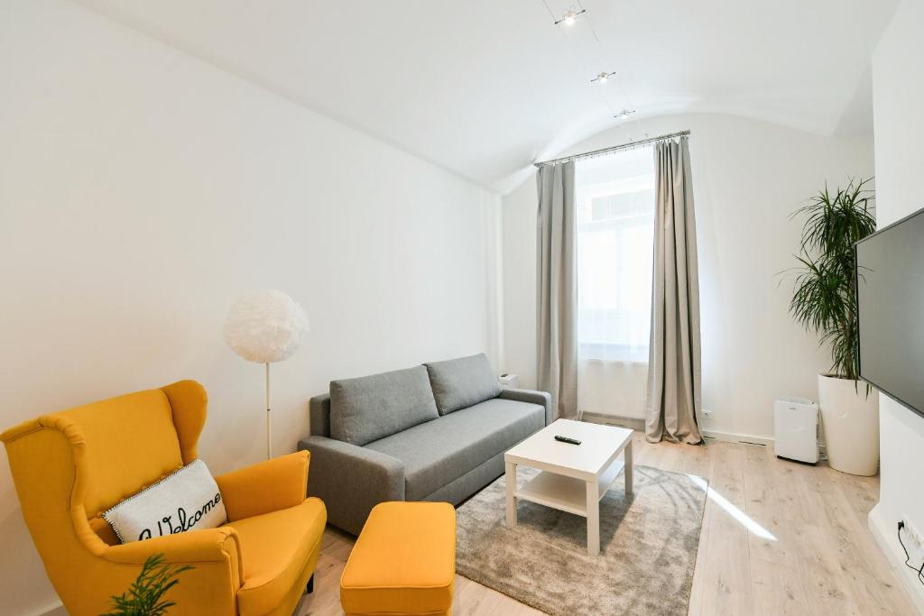 Posezení v ubytování Kubelíkova 32 Residence