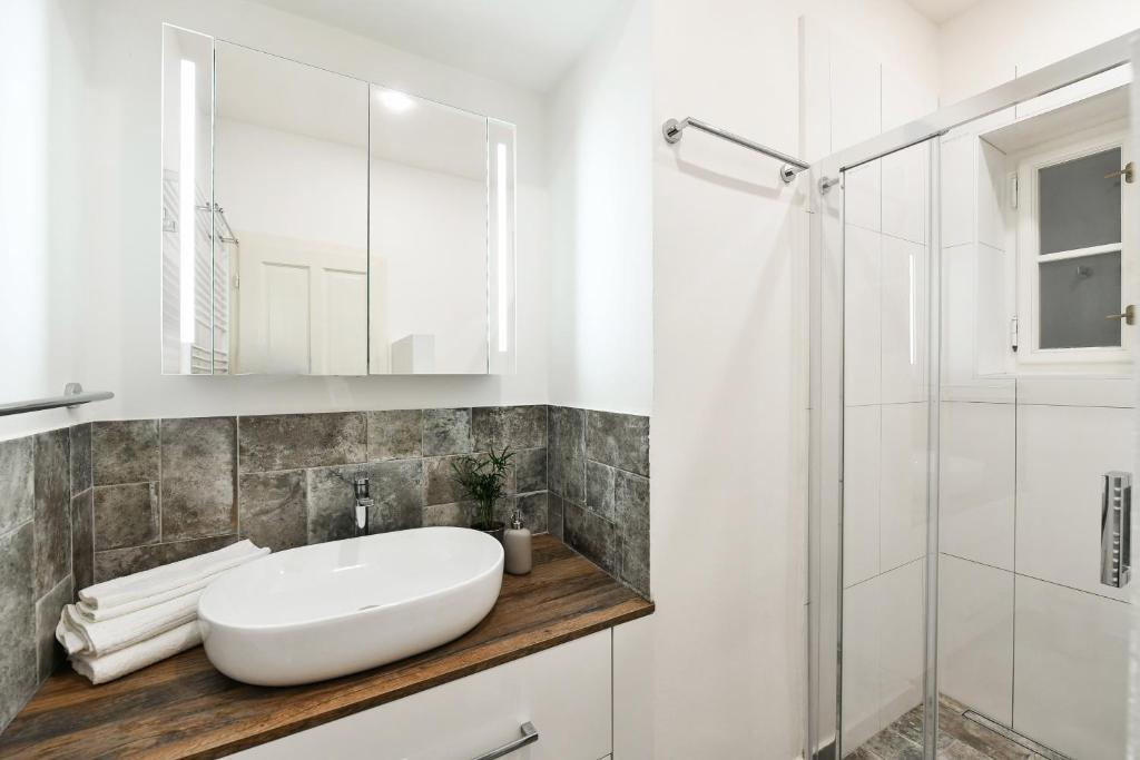 Koupelna v ubytování Kubelíkova 32 Residence