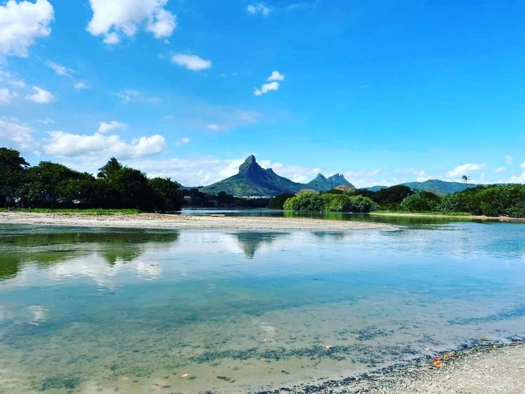 - une vue sur une rivière avec des montagnes en arrière-plan dans l'établissement Day tours around Mauritius island. (North, South, East, West), à Plaine Magnien