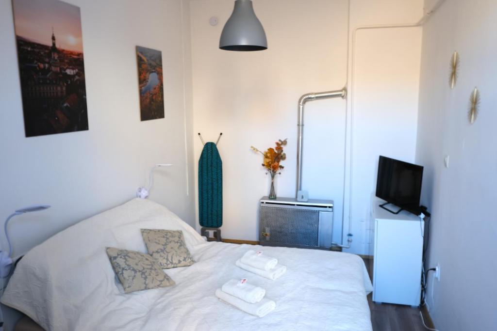 Postel nebo postele na pokoji v ubytování Várfal-Lak apartman