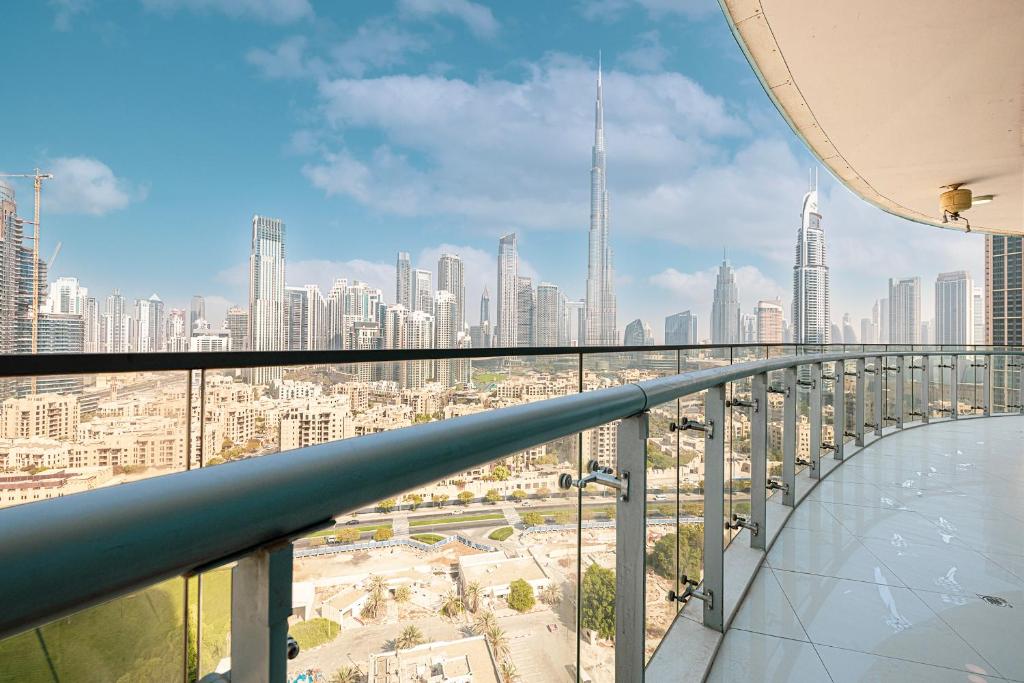 a view of a city from the top of a building at Magnificent - Damac Distinction Downtown in Dubai