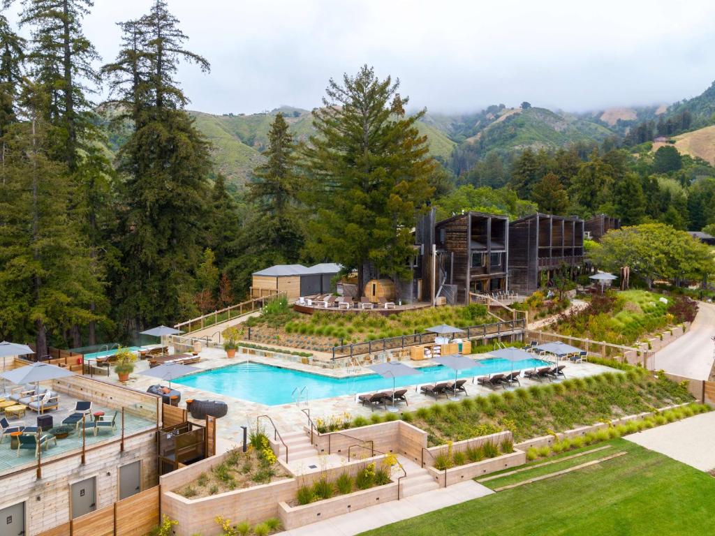 an aerial view of a resort with a swimming pool at Alila Ventana Big Sur Adult Only in Big Sur