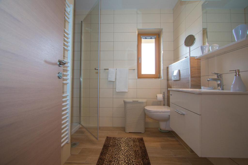 Koupelna v ubytování Tourist farm Megušar