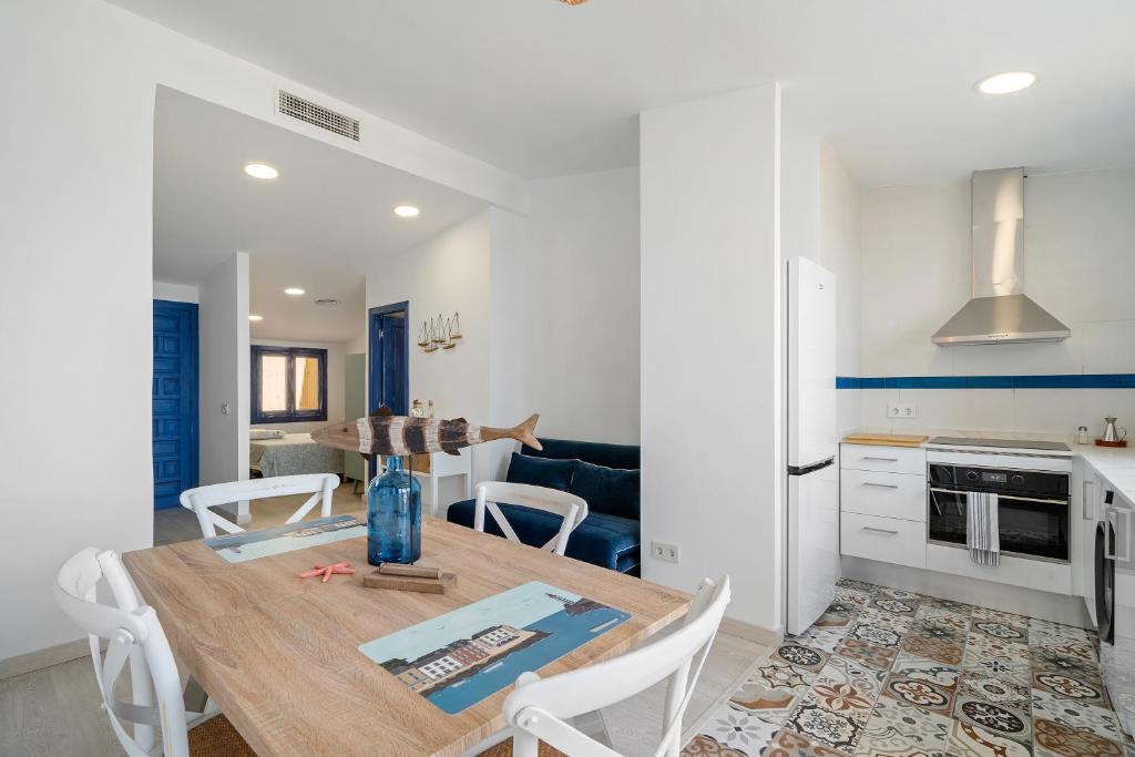 Kuchyň nebo kuchyňský kout v ubytování Calafellmar loft