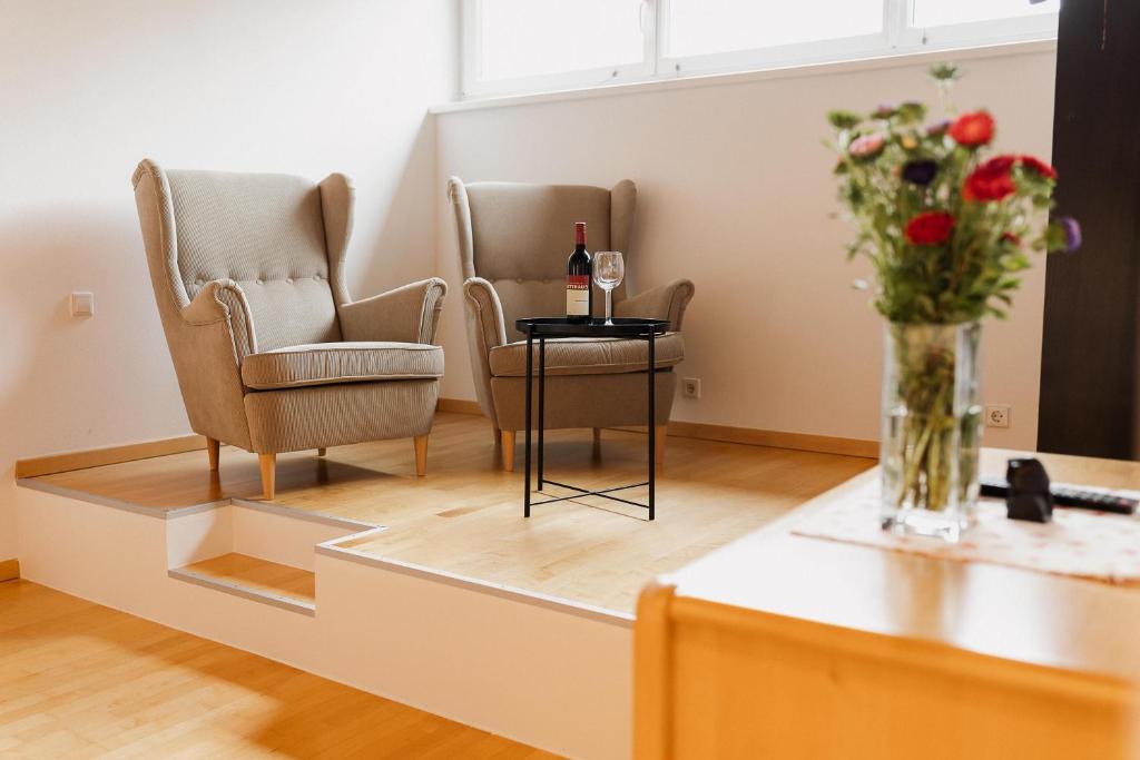Posezení v ubytování Ferienwohnung Hoche