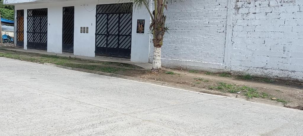 a building with a tree next to a street at Villa Potokar in Tingo María