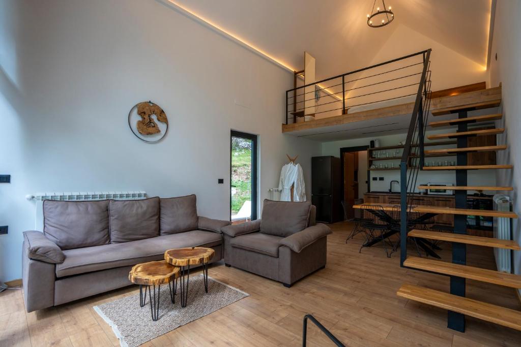 Posezení v ubytování North Alpine Villas