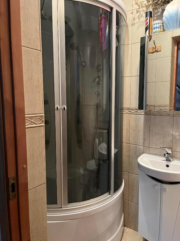 Koupelna v ubytování Vabaduse Guesthouse