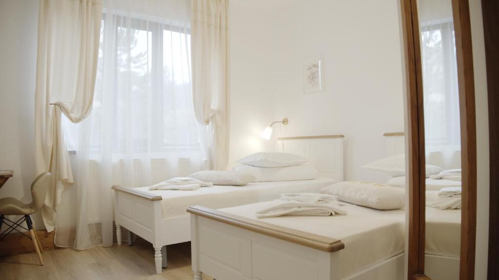 Postel nebo postele na pokoji v ubytování Casa Colinelor