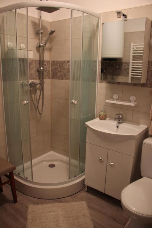 Koupelna v ubytování Fontana Apartman