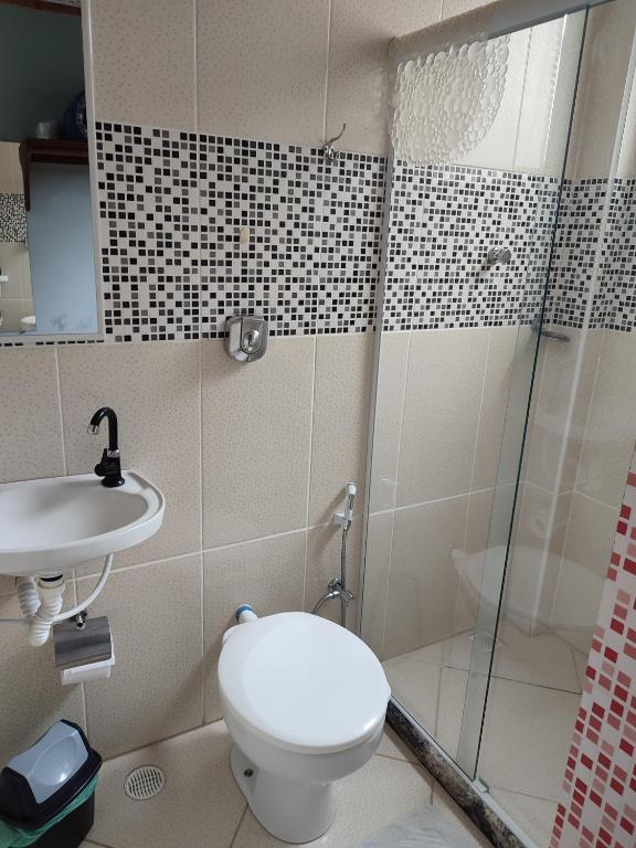 Koupelna v ubytování Hotel Lumiar