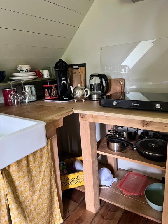 Kuchyň nebo kuchyňský kout v ubytování Lodge De Zandbalk