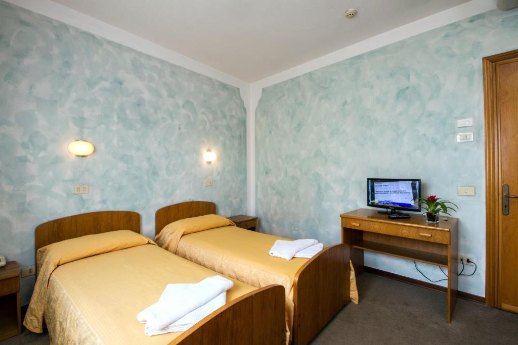 TV a/nebo společenská místnost v ubytování Albergo Ristorante Da Felice