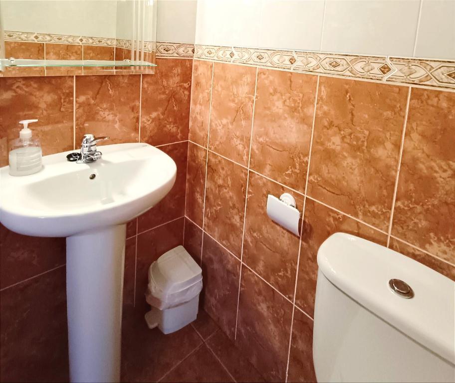 Koupelna v ubytování Casa Raspa