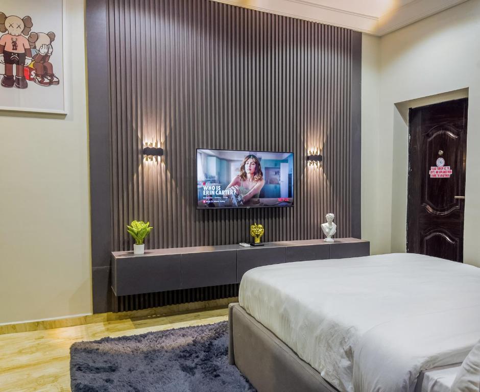 TV a/nebo společenská místnost v ubytování Klaus Residence
