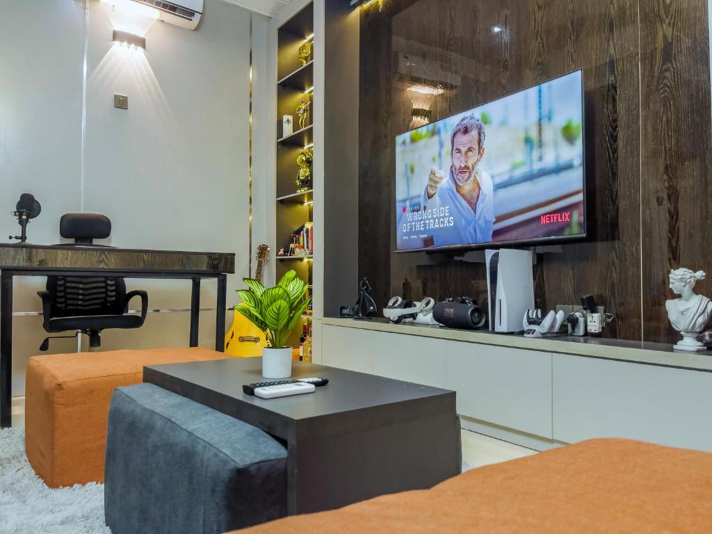 TV a/nebo společenská místnost v ubytování Klaus Residence