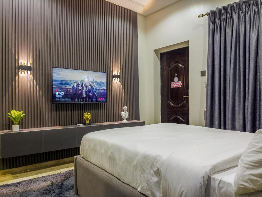 TV a/nebo společenská místnost v ubytování Klaus Residence