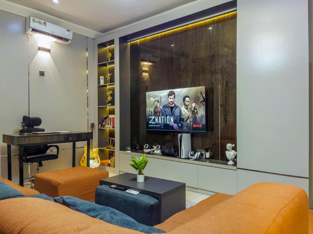 TV a/nebo společenská místnost v ubytování Klaus Residence