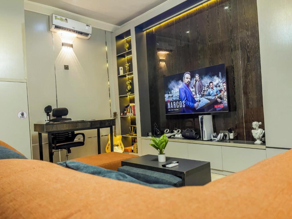 TV a/nebo společenská místnost v ubytování Klaus Residence