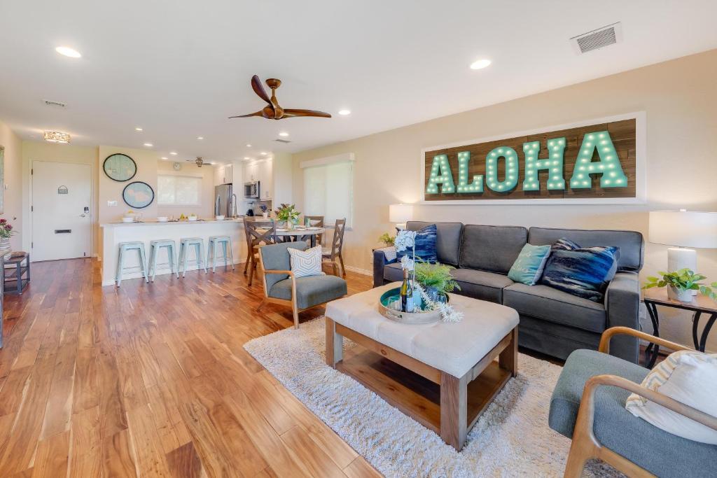 Posezení v ubytování Kaanapali Plantation 58