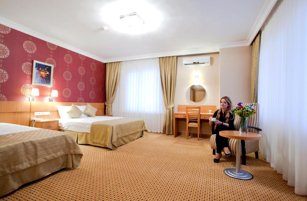 Postel nebo postele na pokoji v ubytování Sefa Hotel 2 Çorlu