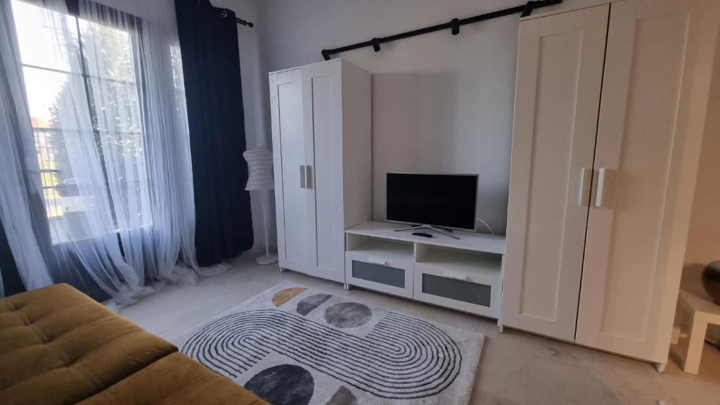 un soggiorno con divano e TV di CH Residence a Chişoda