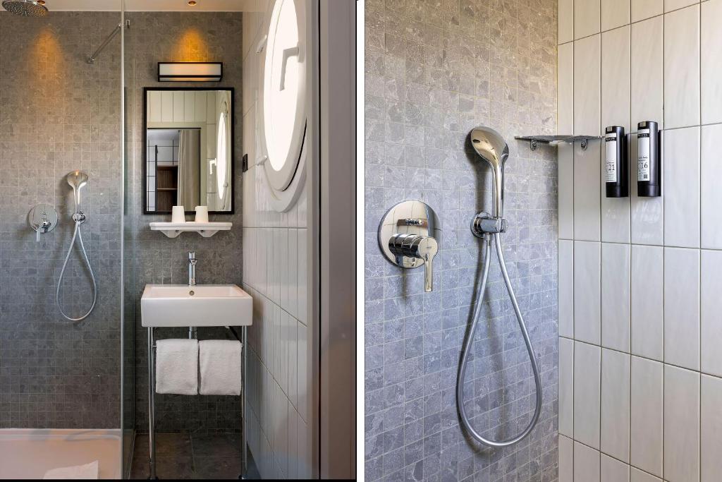 Koupelna v ubytování Hôtel Moderniste