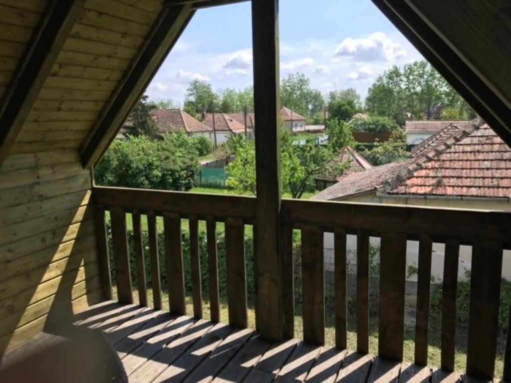 a view from the balcony of a house at Jövő Hét Pihenőház in Poroszló