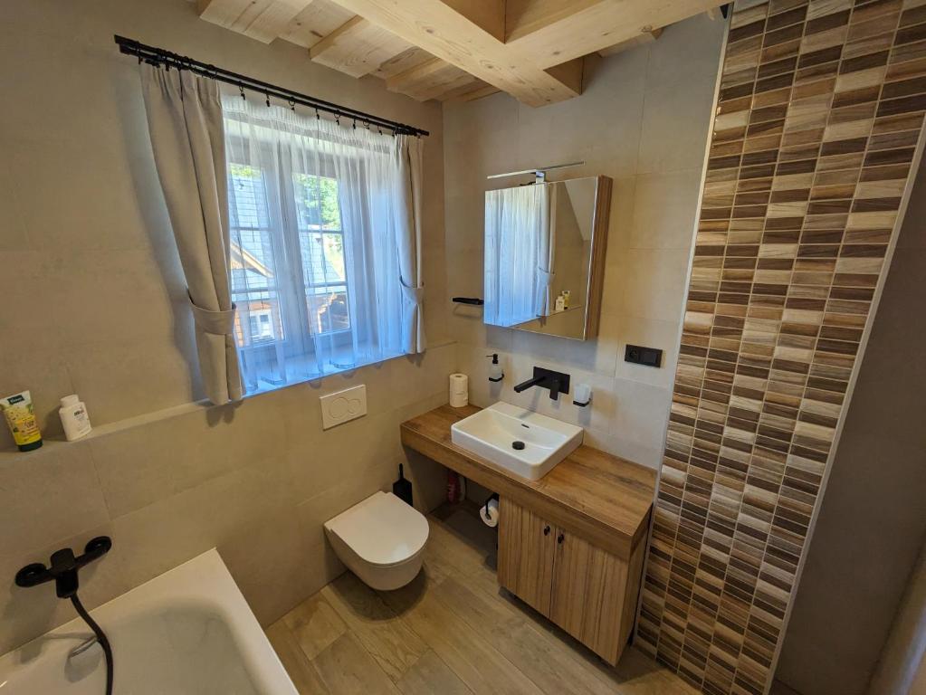 Koupelna v ubytování Wellness Chalet Kohútka