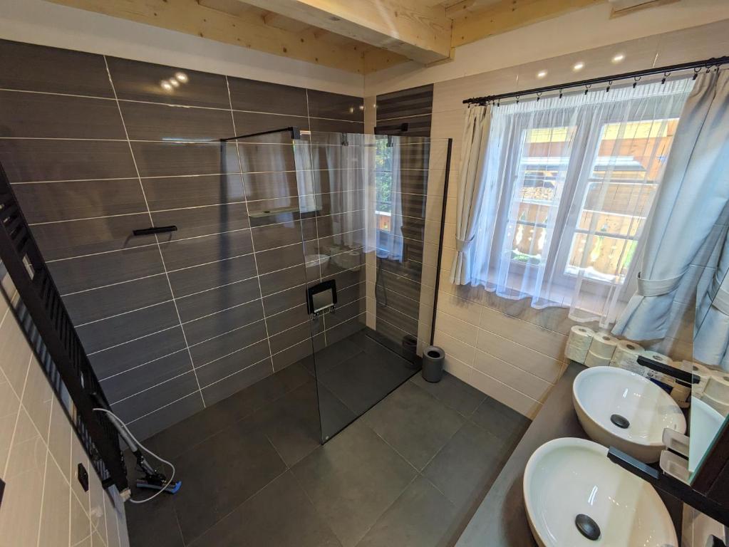 Koupelna v ubytování Wellness Chalet Kohútka