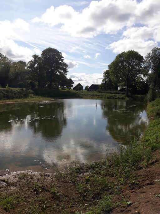 a body of water with trees and clouds at L&#39;Atelier à l&#39;orée des bois in Saint-Pierre-sur-Dives