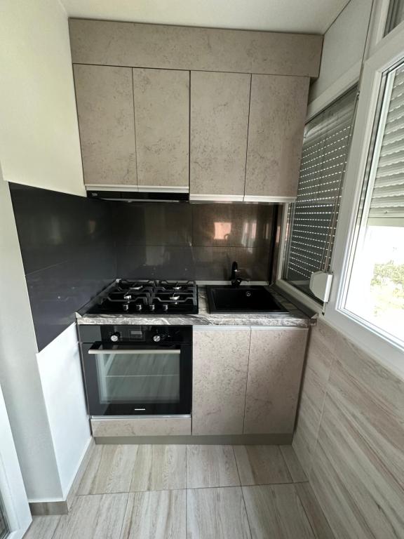 Kuchyň nebo kuchyňský kout v ubytování Apartament