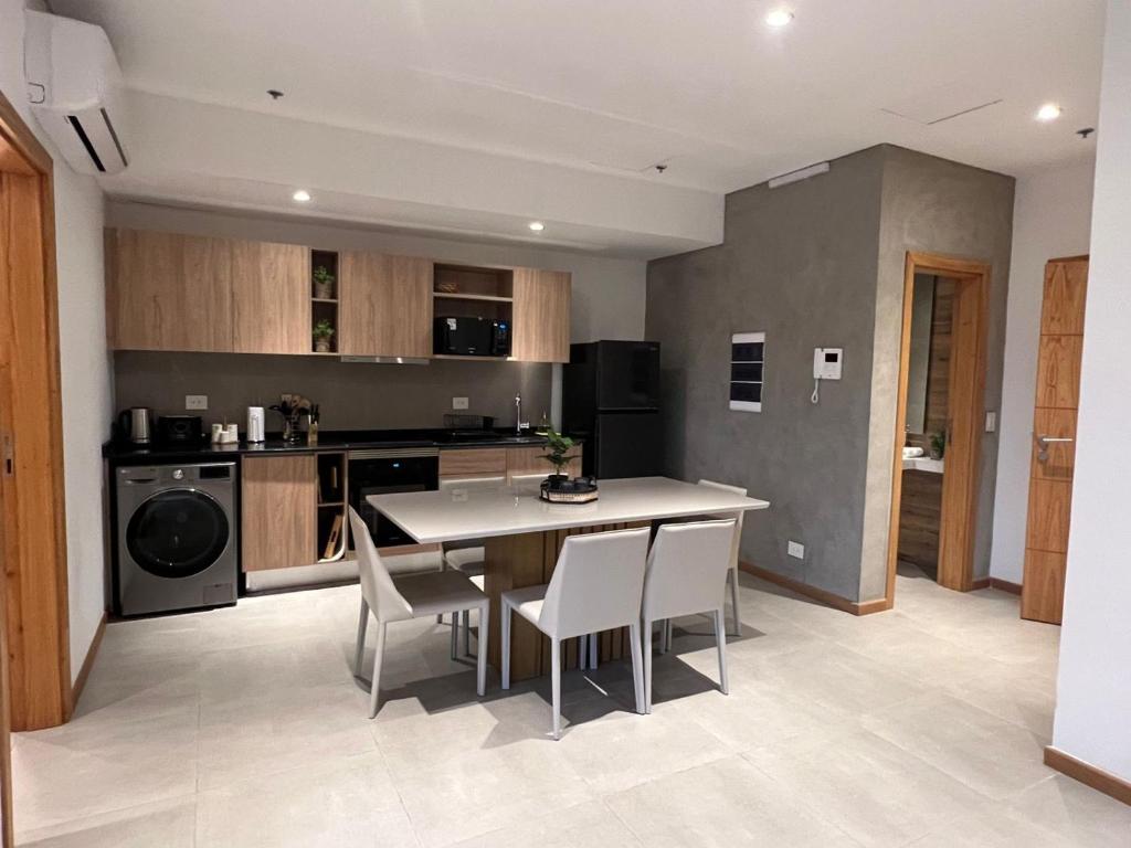 Kuchyň nebo kuchyňský kout v ubytování Gomez de castro apartments