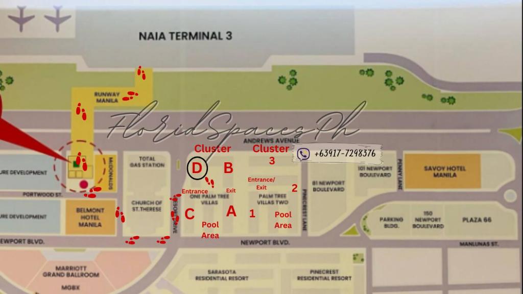 une carte de la zone de mouillage mitzpe dans l'établissement One Bedroom Unit across NAIA Terminal 3 Airport, à Manille