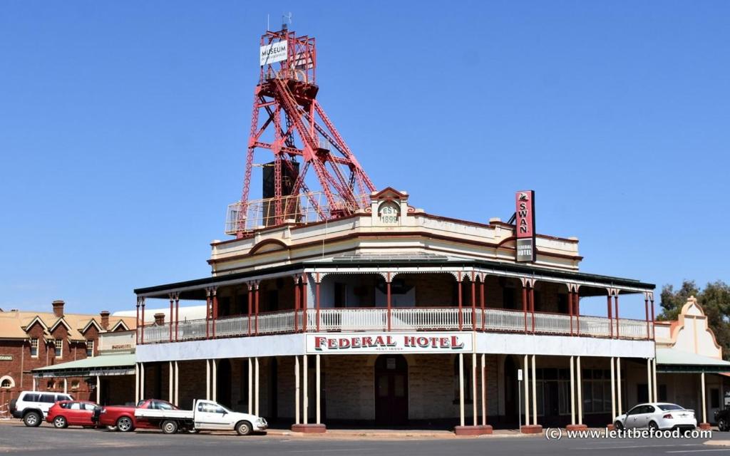 a building with a crane on top of it at The Federal Hotel in Kalgoorlie