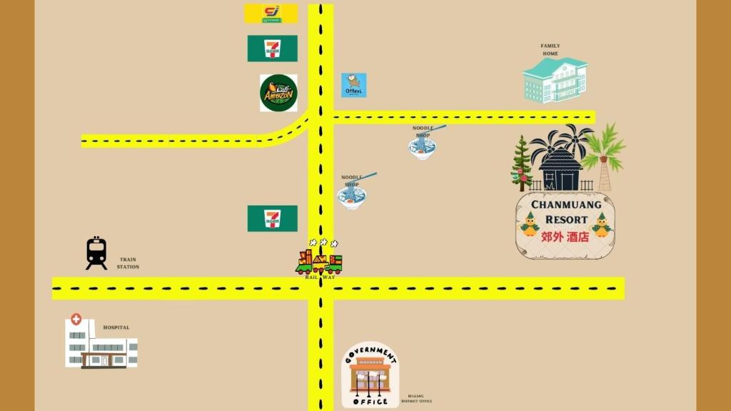 Certifikát, hodnocení, plakát nebo jiný dokument vystavený v ubytování Chanmuang Resort ชานเมืองรีสอร์ท