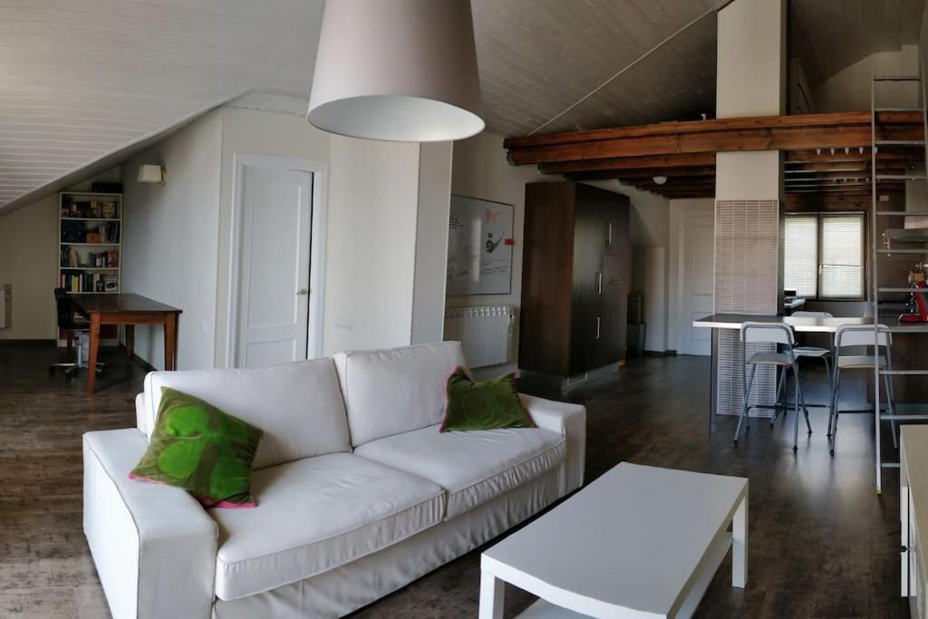 モグロにあるIAROS El Cotoのリビングルーム(緑の枕と白いソファ付)
